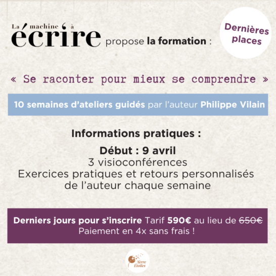 Formation d'écriture thérapeutique avec Philippe Vilain, ateliers guidés pour écrire sur soi et mieux se comprendre